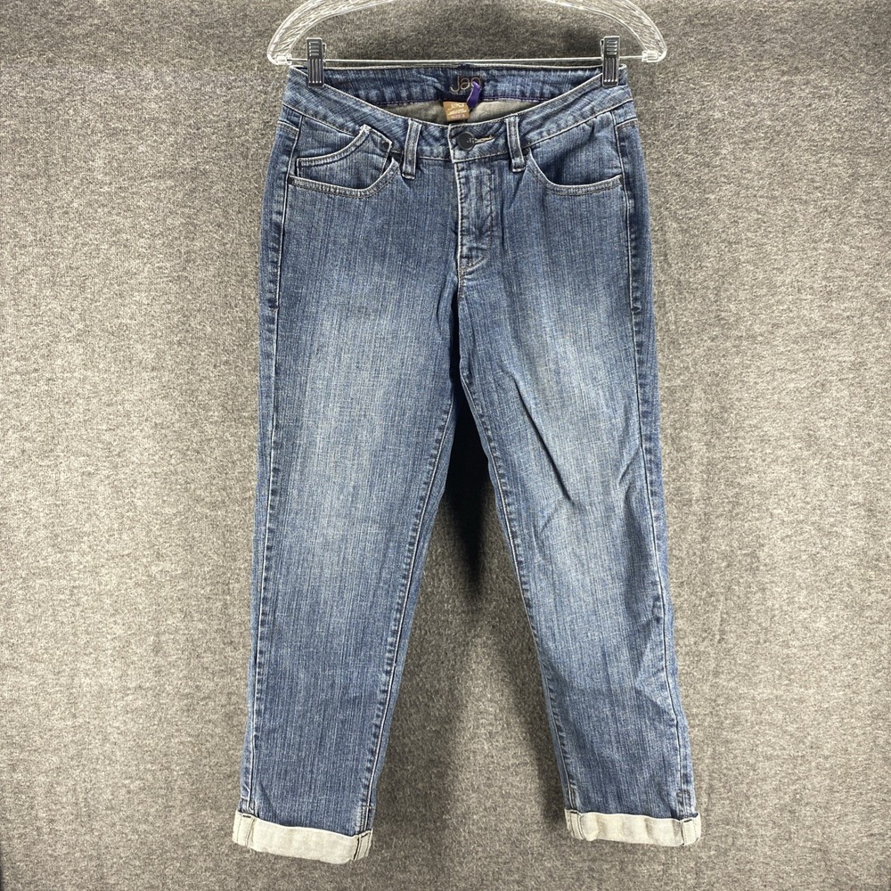 Jag Jeans Womens 6 Blue Mid Rise Cuffed Ankle Stretch Straight Western Cowgirl